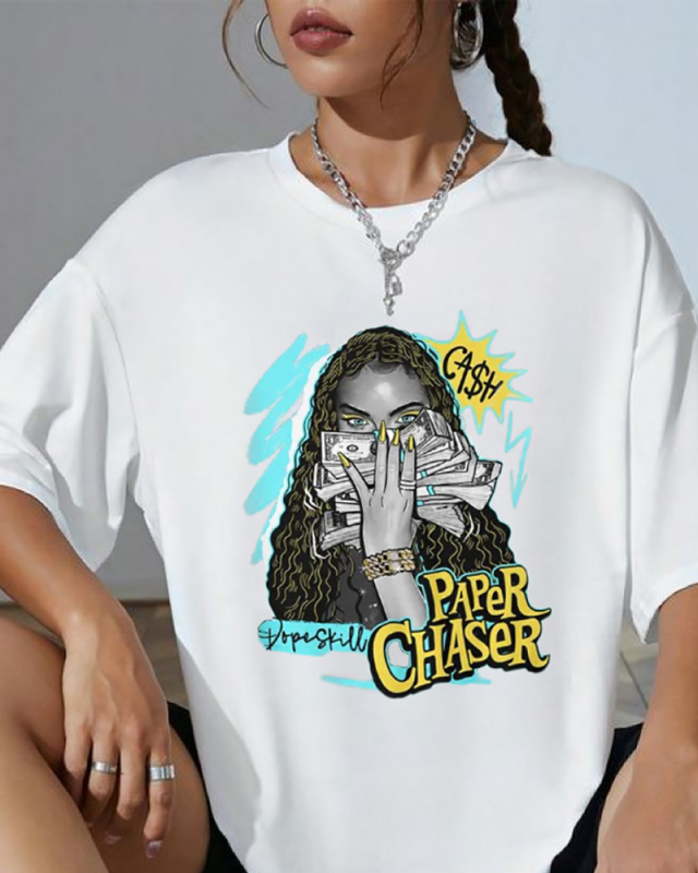 Wholesale White Loose Short Sleeved T-Shirt Top