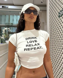 Women Customized New Street Printed Short T-Shirt Top XS-XL