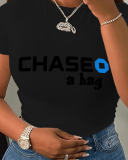 Factory Price New Summer Printed Letter Versatile Loose Short Sleeved T-Shirt Top XS-XL