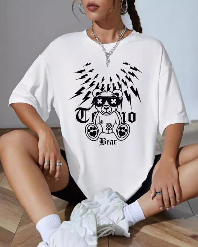 Leisure Women Loose Short Sleeved T-Shirt Top XS-XL