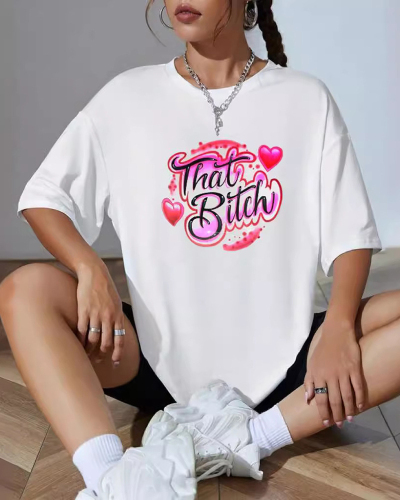 Printed Women Summer Short Sleeved T-Shirt Top XS-XL