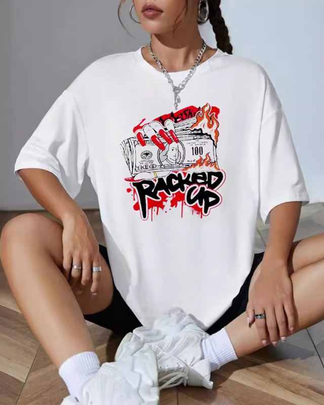 Casual Summer Loose Short Sleeved T-Shirt Top XS-XL