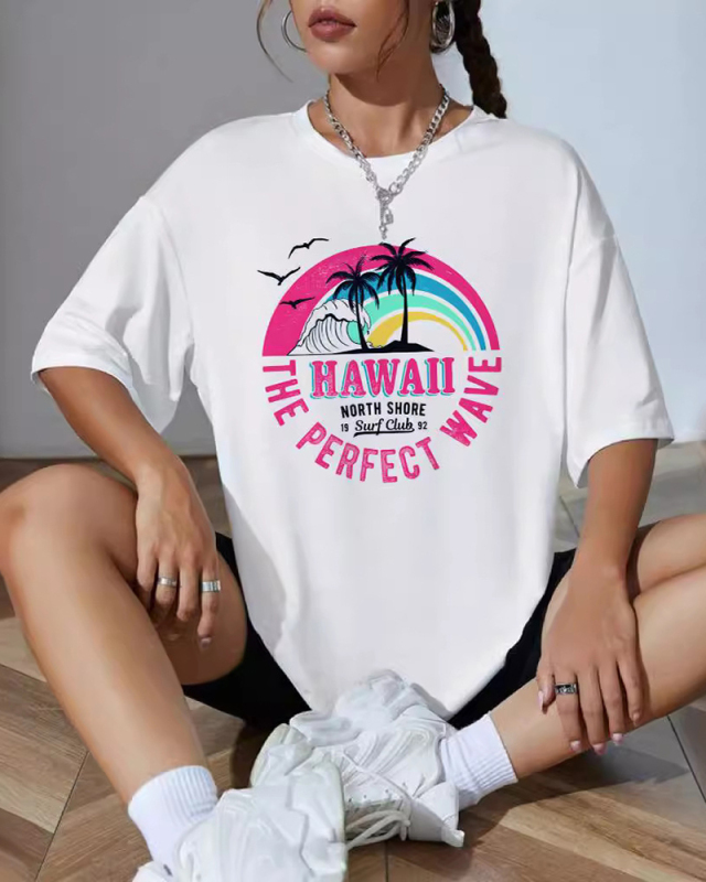 Hawaii  Women Short Sleeved T-Shirt Top XS-XL