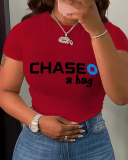 Factory Price New Summer Printed Letter Versatile Loose Short Sleeved T-Shirt Top XS-XL