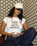 Women Customized New Street Printed Short T-Shirt Top XS-XL