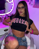Woman New Street Printed Short T-Shirt Top XS-XL