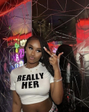 Women Really Her New Street Printed Short T-Shirt Top XS-XL