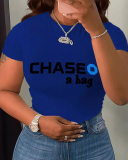 Factory Price New Summer Printed Letter Versatile Loose Short Sleeved T-Shirt Top XS-XL