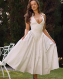 White Wholesale Women Fashion Long Dress S-L