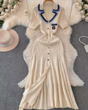 POLO Neck Women Knitted Wholesale Long Dress S-XL
