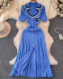 POLO Neck Women Knitted Wholesale Long Dress S-XL