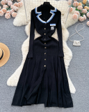 POLO Neck Women Knitted Wholesale Long Dress S-XL