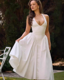 White Wholesale Women Fashion Long Dress S-L