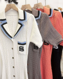 POLO Neck Women Knitted Wholesale Long Dress S-XL