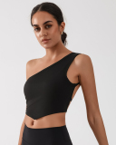 Women Slash Neck Backless Fashion Active Wear Vest S-L