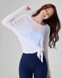Autumn New Breathable Cover Women Sports Fitness Long Sleeve Loose Top M