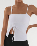 Wholesale Price Autumn New Sling Sleeveless Running Drawstring Sports Fitness Vest S-L