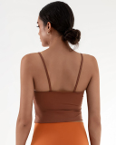Woman Sports Fitness Sling Irregular Ruched Dance Training Vest S-L
