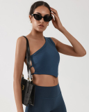 Women Slash Neck Backless Fashion Active Wear Vest S-L