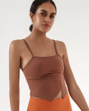Woman Sports Fitness Sling Irregular Ruched Dance Training Vest S-L