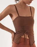 Wholesale Price Autumn New Sling Sleeveless Running Drawstring Sports Fitness Vest S-L