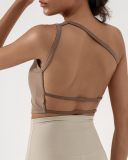 Women Slash Neck Backless Fashion Active Wear Vest S-L