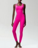 Women Wave Criss Cross Sleeveless Slim Sports Yoga Jumpsuit S-XL