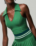 Women V Neck Fitness Sports Quick Drying Running Yoga Tennis Vest S-XL