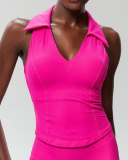 Women V Neck Fitness Sports Quick Drying Running Yoga Tennis Vest S-XL