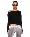 Off Shoulder Women Cute Autumn Long Sleeve Tops T Shirt S-L