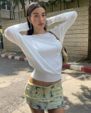 Off Shoulder Women Cute Autumn Long Sleeve Tops T Shirt S-L