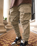 Men's Casual Multiple Pockets Ziper Sports Pants M-3XL