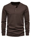 Hot Sale Button Neck Long Sleeve Sweatshirt S-3XL