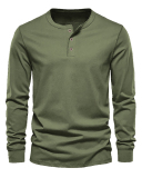 Hot Sale Button Neck Long Sleeve Sweatshirt S-3XL
