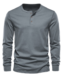 Hot Sale Button Neck Long Sleeve Sweatshirt S-3XL