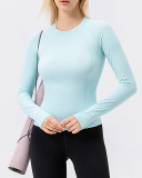Cutomized Logo Women Long Sleeve Breathable Ourdoor Fitness Running UPF50+ T-shirt S-2XL