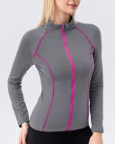 Fall & Winter Outdoor Running Long Sleeve Zipper Stand Collar Training Coat M-3XL