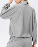 Half Zipper Stand Collar Quickly Drying Running Long Sleeve Fitness Top S-2XL