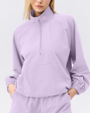 Half Zipper Stand Collar Quickly Drying Running Long Sleeve Fitness Top S-2XL