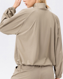 Half Zipper Stand Collar Quickly Drying Running Long Sleeve Fitness Top S-2XL