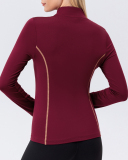 Fall & Winter Outdoor Running Long Sleeve Zipper Stand Collar Training Coat M-3XL