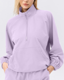 Half Zipper Stand Collar Quickly Drying Running Long Sleeve Fitness Top S-2XL