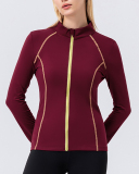 Fall & Winter Outdoor Running Long Sleeve Zipper Stand Collar Training Coat M-3XL