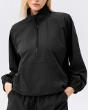 Half Zipper Stand Collar Quickly Drying Running Long Sleeve Fitness Top S-2XL