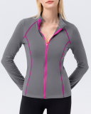 Fall & Winter Outdoor Running Long Sleeve Zipper Stand Collar Training Coat M-3XL