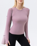 Cutomized Logo Women Long Sleeve Breathable Ourdoor Fitness Running UPF50+ T-shirt S-2XL