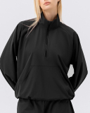 Half Zipper Stand Collar Quickly Drying Running Long Sleeve Fitness Top S-2XL