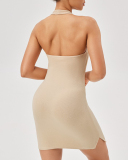 Factory Price OEM Halter Neck Backless Fitness Dress S-2XL