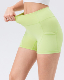 Women Logo Add Running Sports High Waist Shorts S-2XL