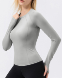 Cutomized Logo Women Long Sleeve Breathable Ourdoor Fitness Running UPF50+ T-shirt S-2XL